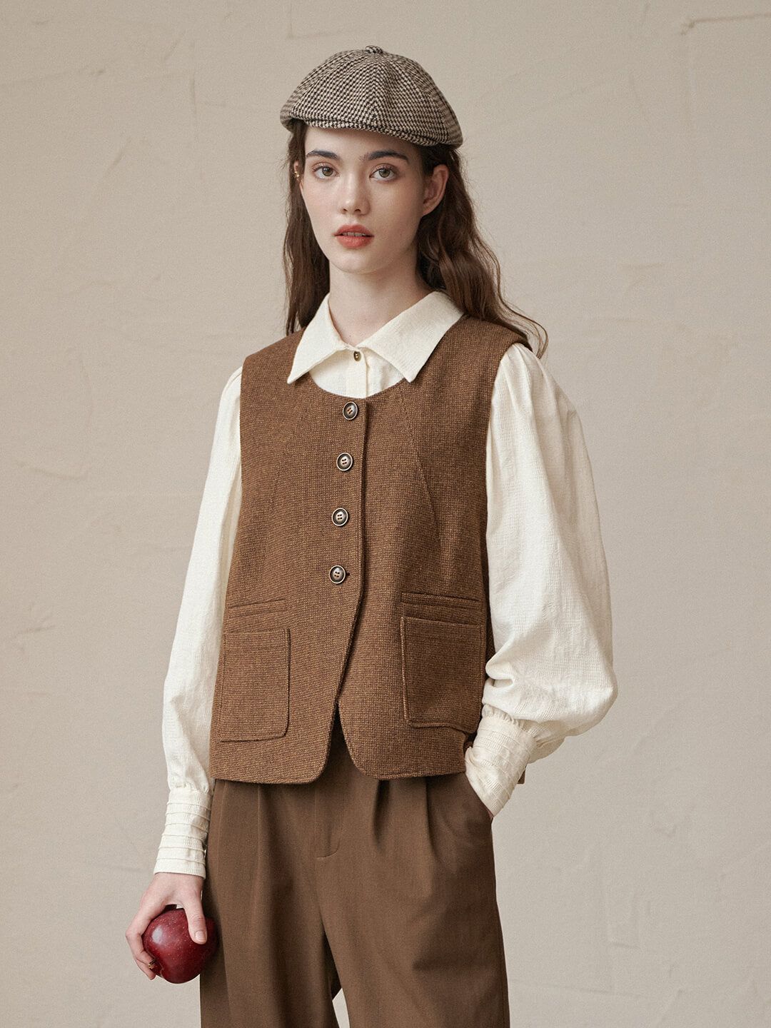 Vintage British Style Round Neck Waistcoat sold by Simple Retro
