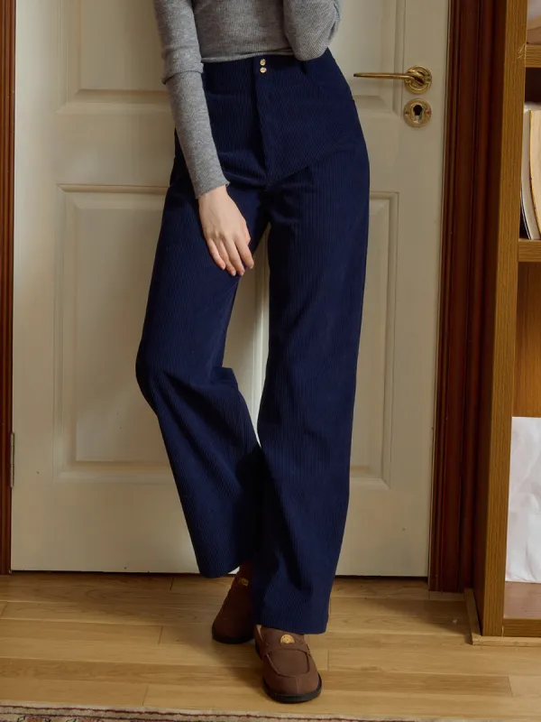 Novah Vintage Two-button Straight Corduroy Trousers sold by Simple Retro
