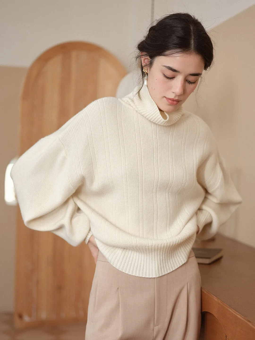 Aila Thick Turtleneck Knit Sweater sold by Simple Retro product image thumbnail 5