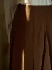 Angie Vintage Corduroy Pleated A-Line Skirt - Brown sold by Simple Retro
