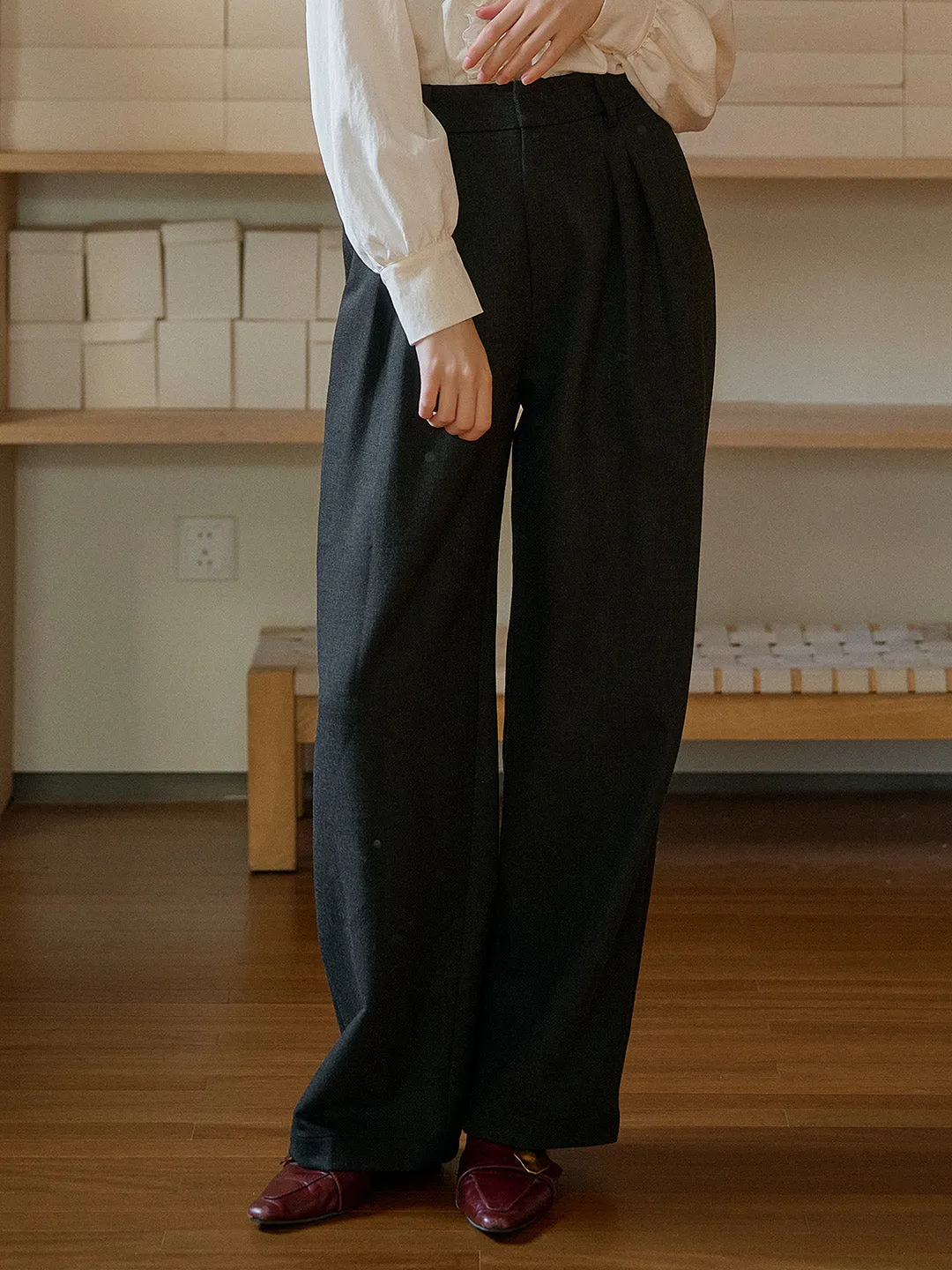 Jamie Casual Loose Straight Trousers sold by Simple Retro product image thumbnail 4