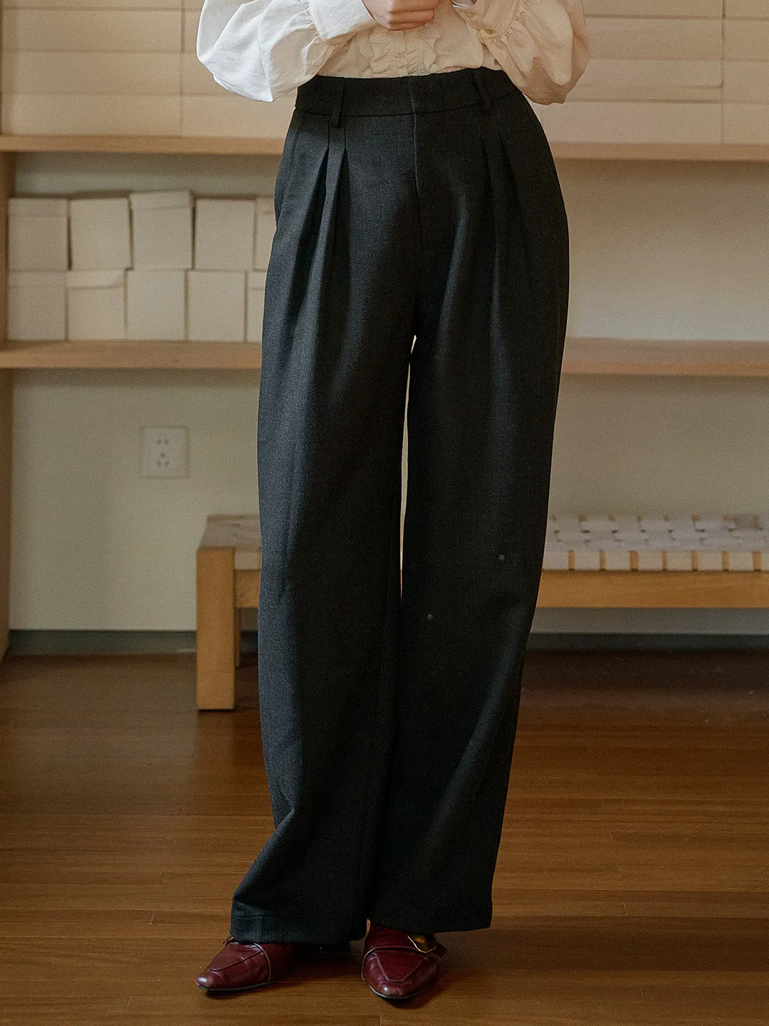 Jamie Casual Loose Straight Trousers sold by Simple Retro product image thumbnail 3