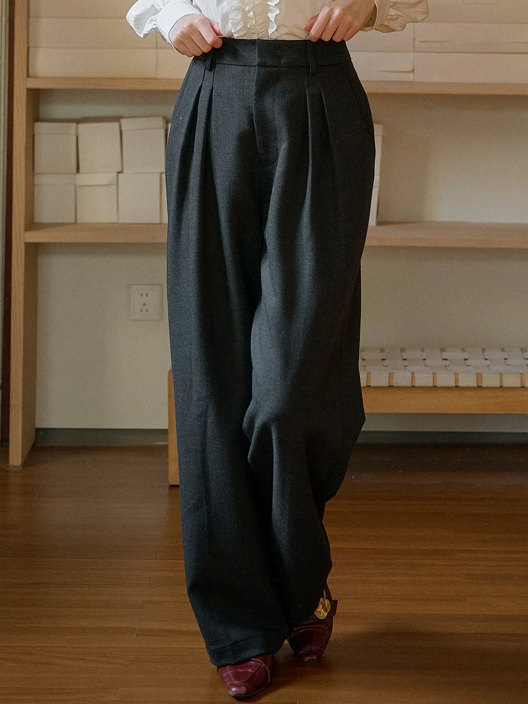 Jamie Casual Loose Straight Trousers sold by Simple Retro product image thumbnail 2