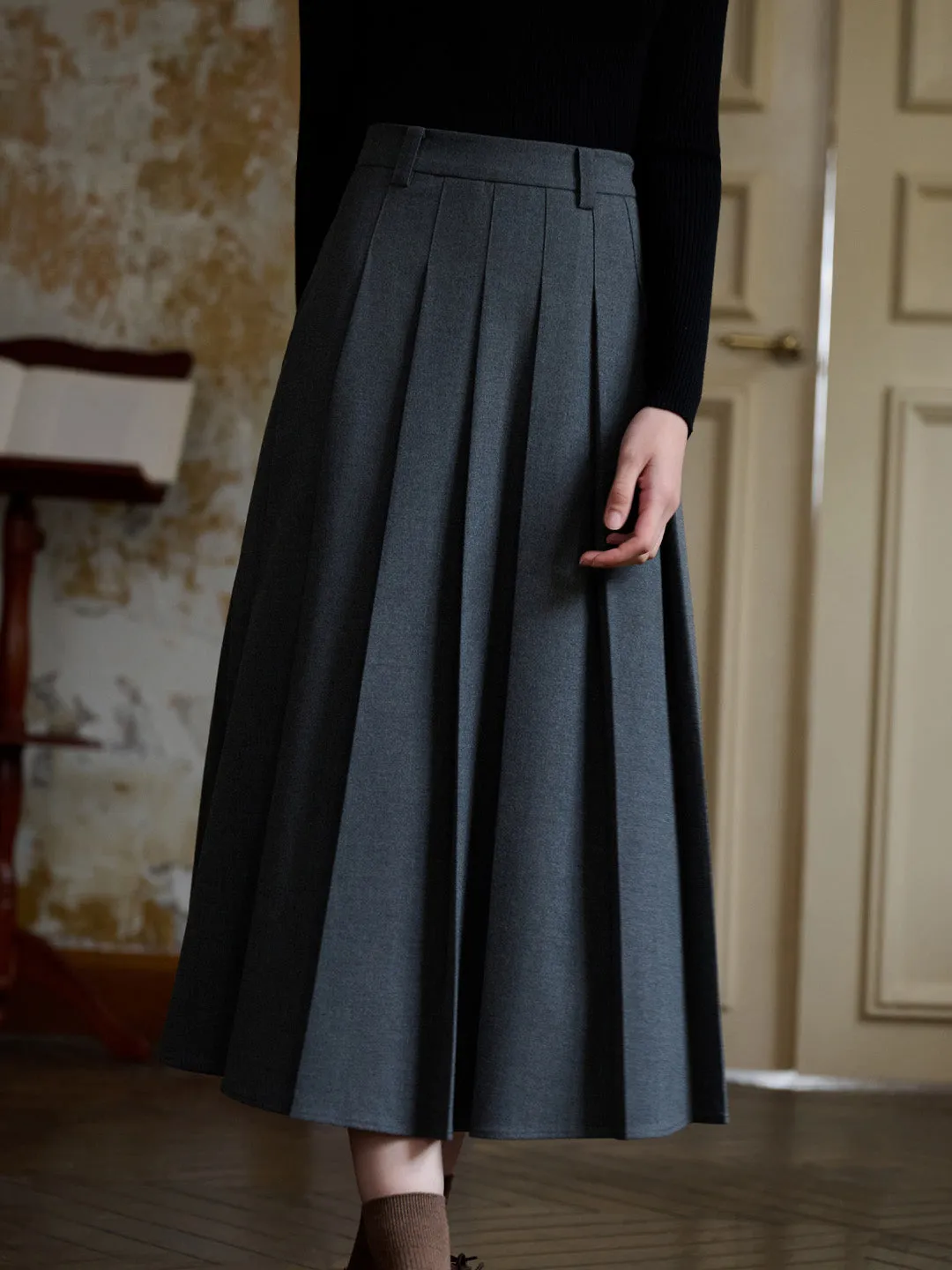 Linda Versatile Silhouette A-line Pleats Skirt sold by Simple Retro