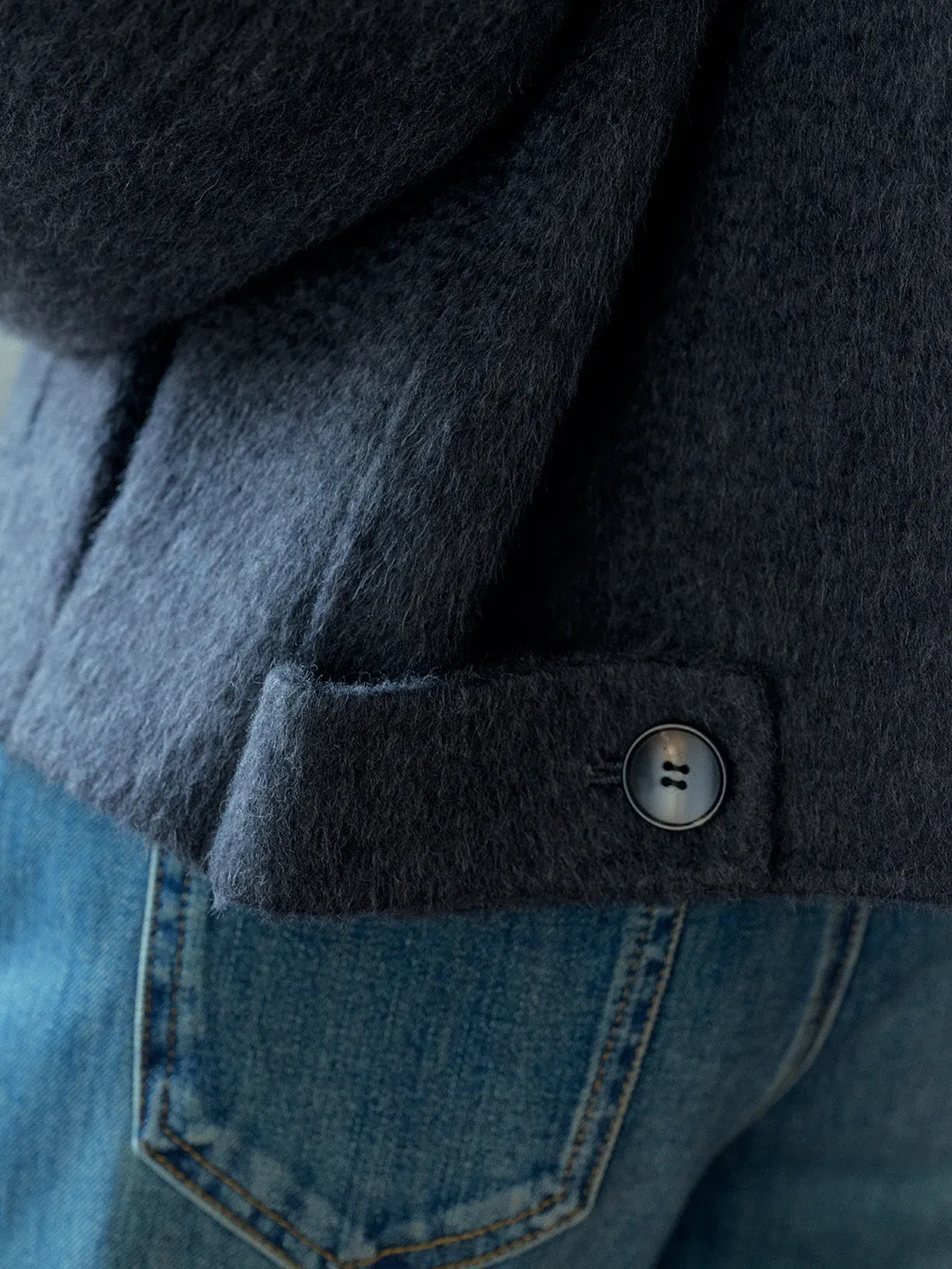 Alitzel Nortched Lapel& Mockneck Pocket Wool&Cashmere Coat sold by Simple Retro product image thumbnail 3