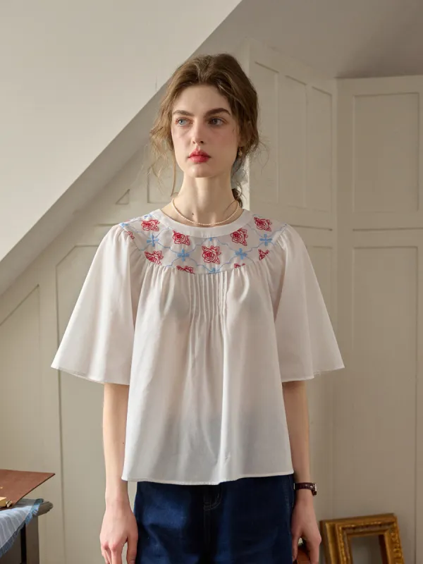 【Final Sale】Kenia Lace-up Striped Floral Off The Shoulder Top sold by Simple Retro