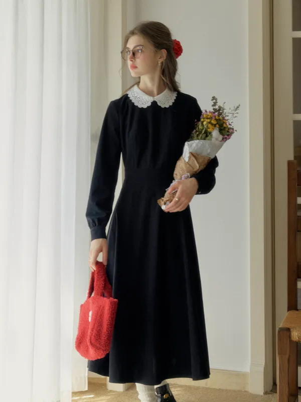 Kassidy Retro Peter Pan Collar Hollow Contrast Lace Dress sold by Simple Retro