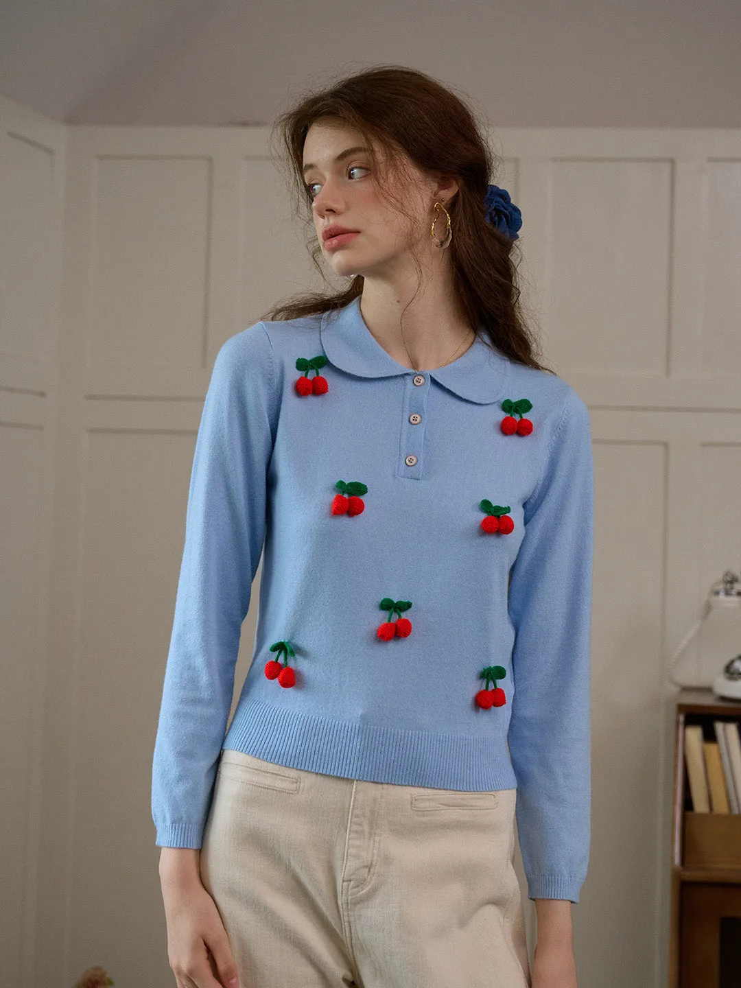 【Final Sale】Daniela Customized Jacquard Pullover Sweater sold by Simple Retro