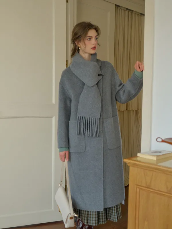 Romy Classic Fringe Scarf Pocket Coat sold by Simple Retro