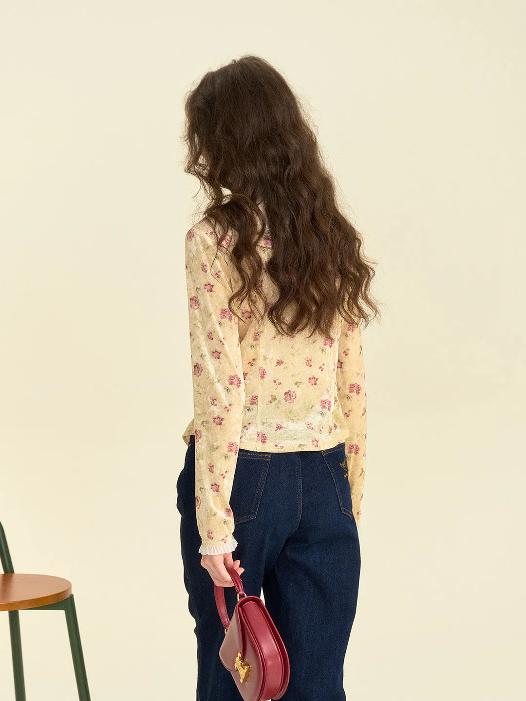 【Final Sale】Savannah Round Neck Lace Collar Floral Blouse sold by Simple Retro product image thumbnail 5