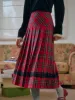 Drew A-Line Contrastng Pleated Plaid Skirt sold by Simple Retro