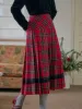 Drew A-Line Contrastng Pleated Plaid Skirt sold by Simple Retro