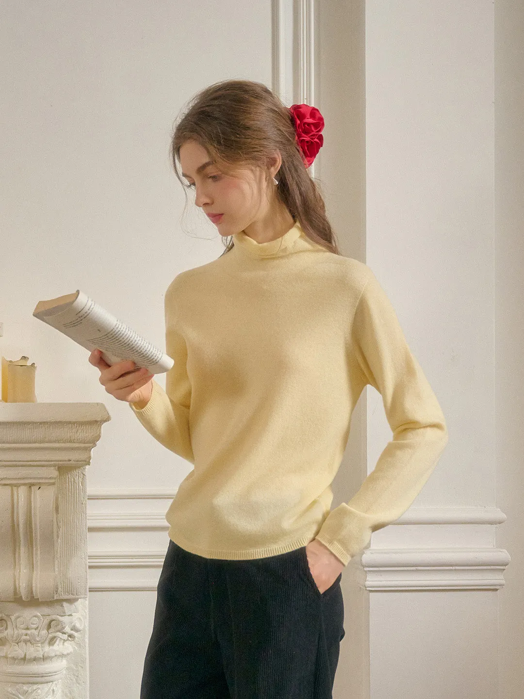 Scarlett Versatile Mockneck 100% Wool Sweater sold by Simple Retro product image thumbnail 4