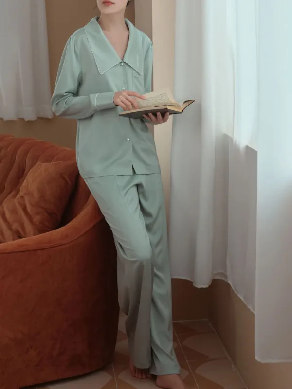 Lucia Satin Green Pyjama Set sold by Simple Retro