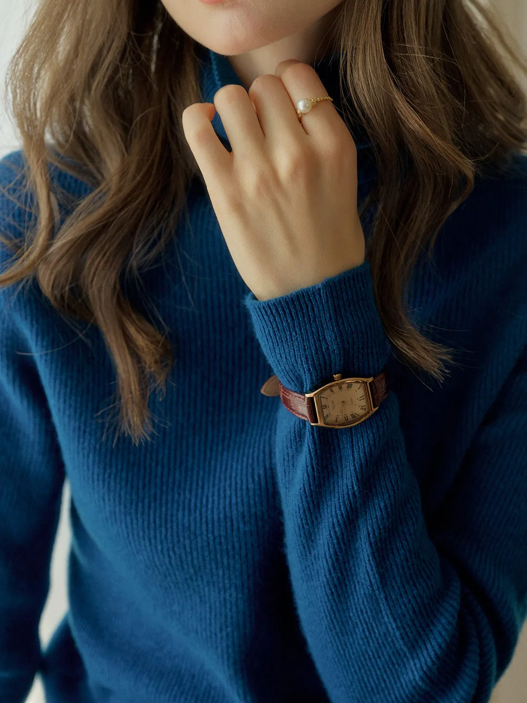 Yasmin Simple Turtleneck Slim Fit Wool Sweater& Cashmere sold by Simple Retro product image thumbnail 5