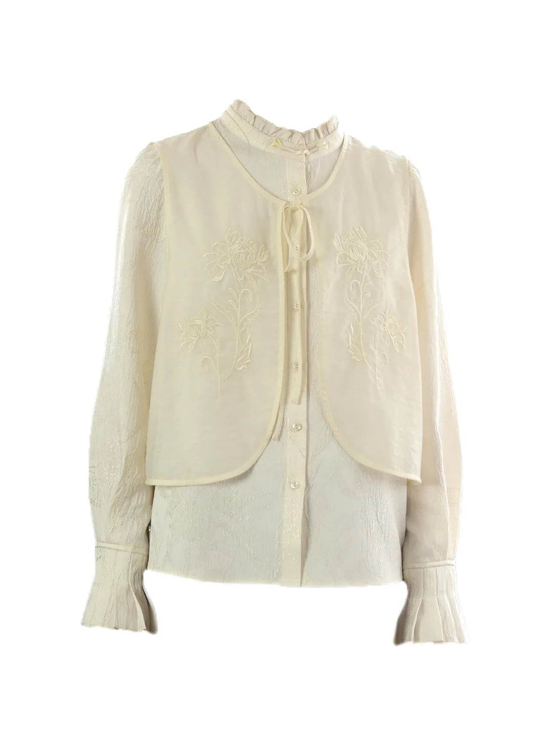 Amara Chinese Style Mockneck Removable Blouse & Vest sold by Simple Retro product image thumbnail 2