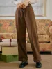 Lila Classic Corduroy Straight Trousers - Brown sold by Simple Retro