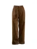 Lila Classic Corduroy Straight Trousers - Brown sold by Simple Retro