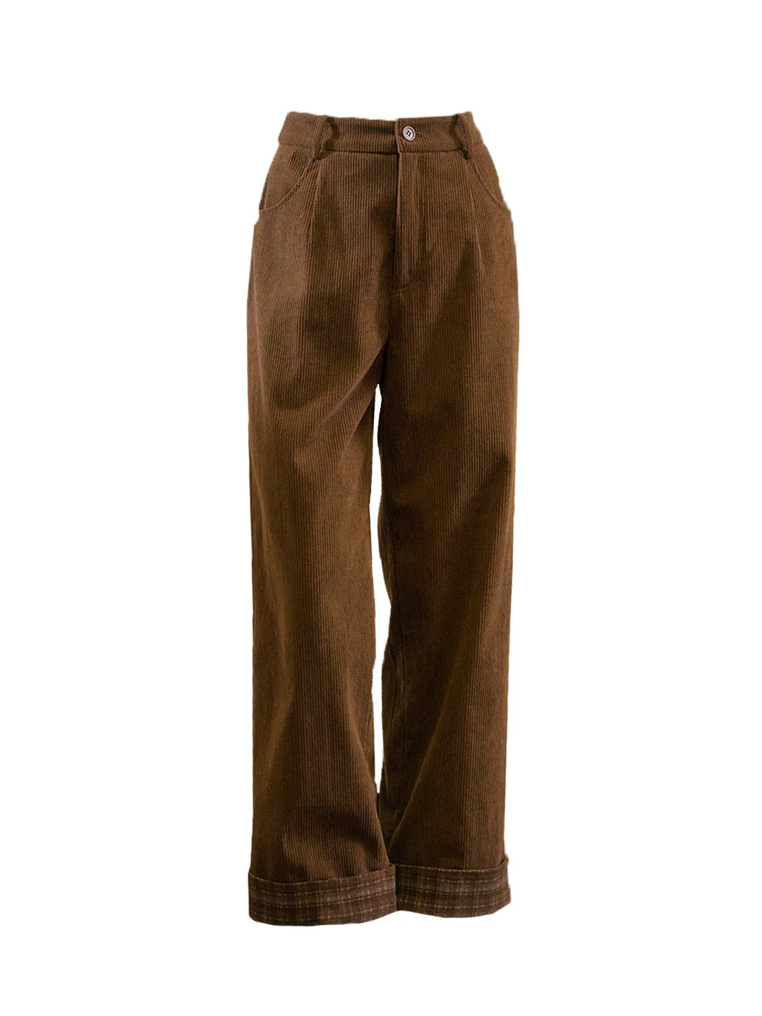 Lila Classic Corduroy Straight Trousers - Brown sold by Simple Retro product image thumbnail 2