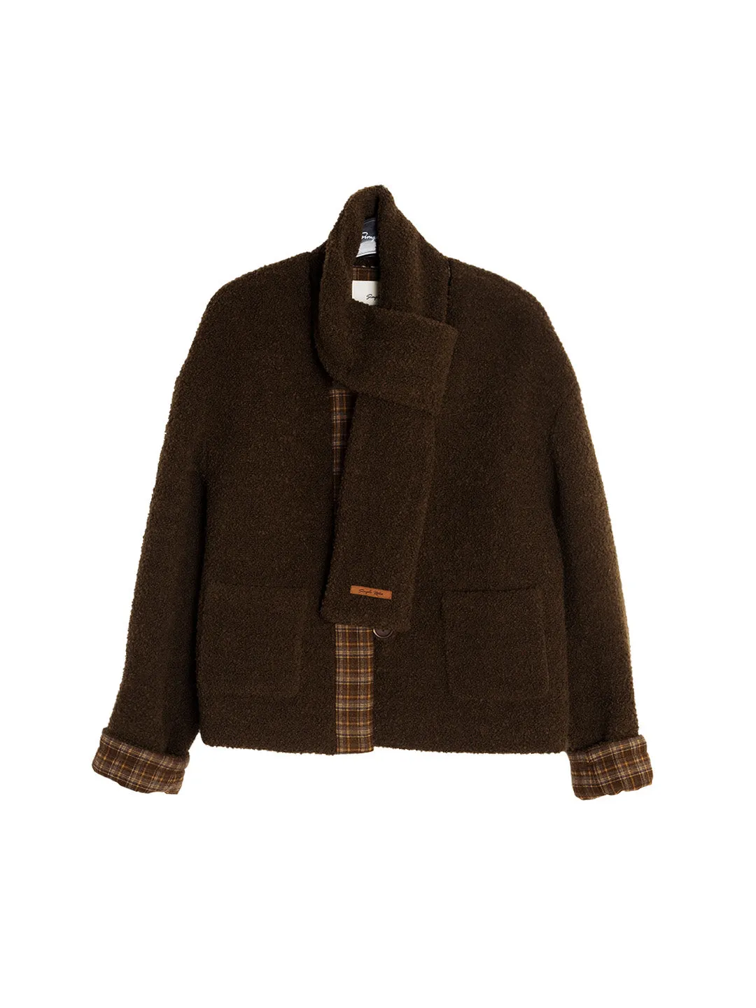 Marlowe Plaid Patchwork Wool Coat sold by Simple Retro product image thumbnail 2