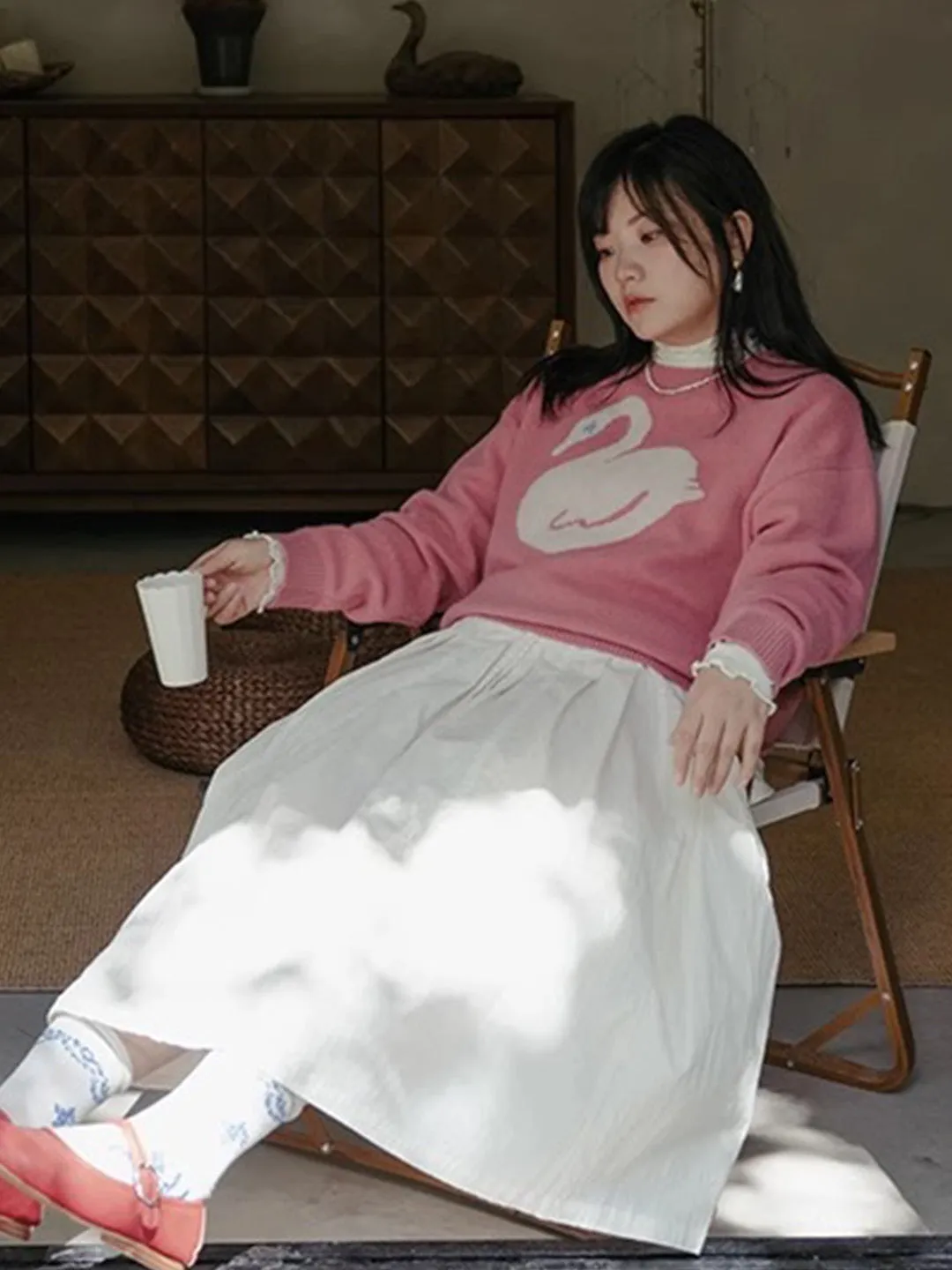 Chowxiaodou 100% Wool Knit Sweater sold by Simple Retro product image thumbnail 5