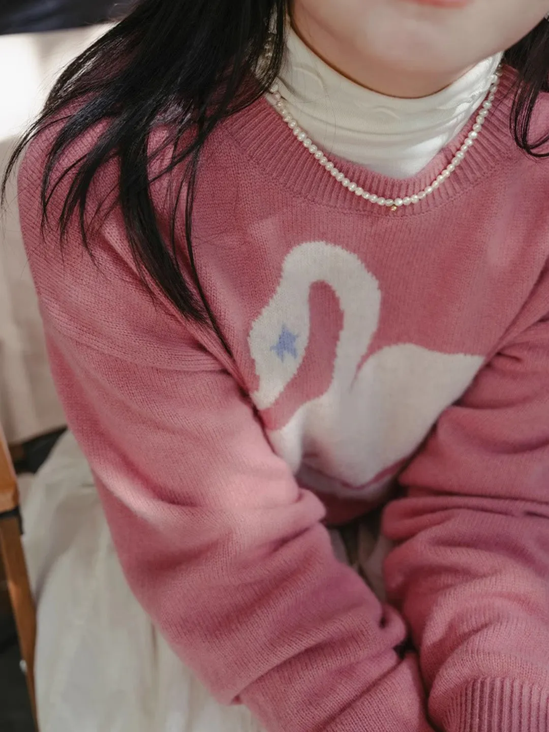 Chowxiaodou 100% Wool Knit Sweater sold by Simple Retro product image thumbnail 3