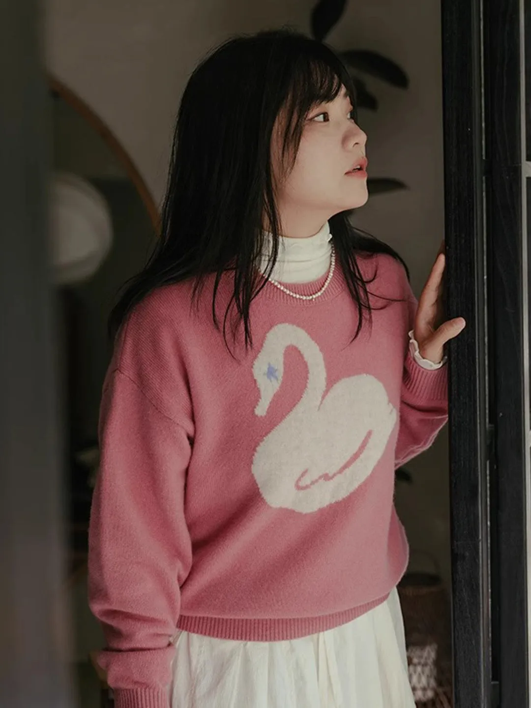 Chowxiaodou 100% Wool Knit Sweater sold by Simple Retro product image thumbnail 4