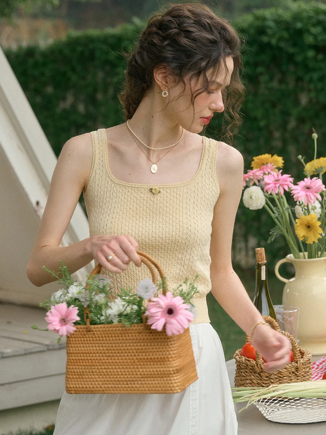 【Final Sale】Freya Suspender Knitted Top sold by Simple Retro