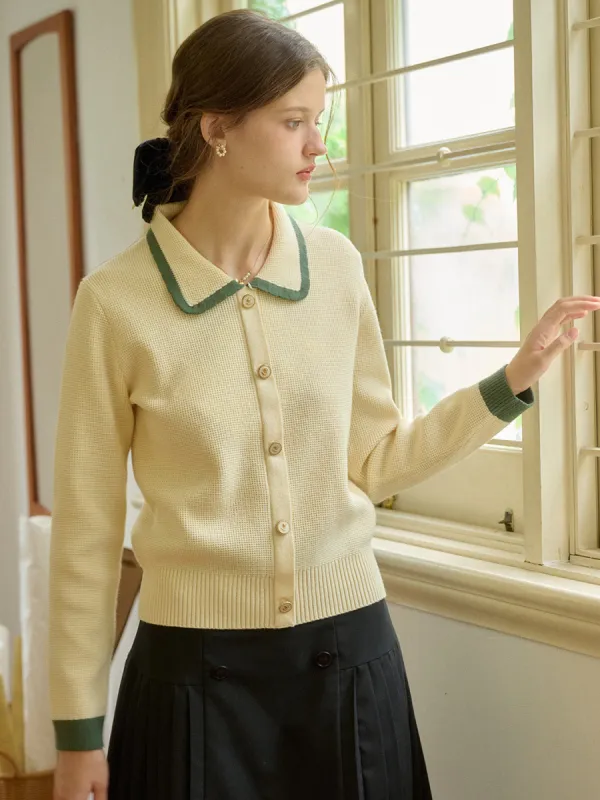 【Final Sale】Stella Peter Pan Collar Knit Cardigan sold by Simple Retro