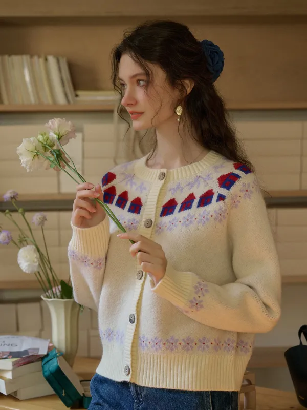 【Final Sale】Lorelai Round Neck Winter Patter Sweater sold by Simple Retro