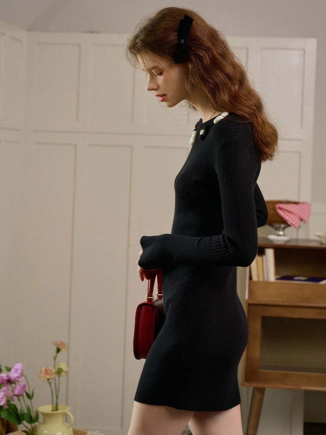 【Final Sale】Sierra 3D Floral Knit Dress sold by Simple Retro product image thumbnail 4