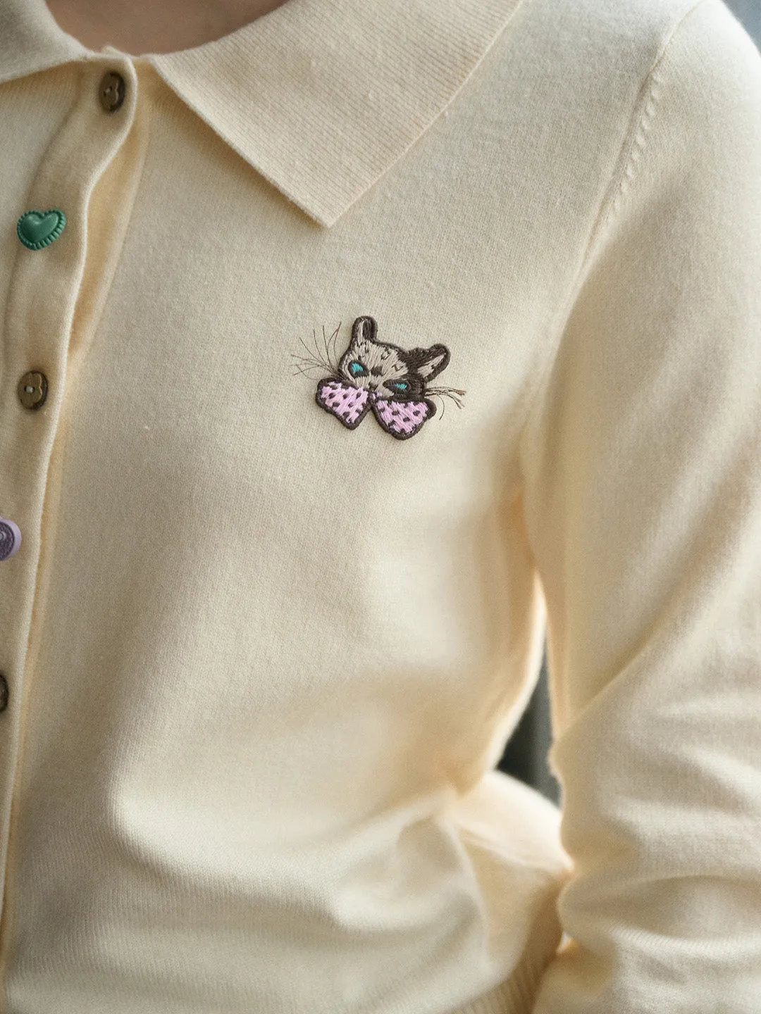 【Final Sale】Rosalie Peter Pan Collar Button Cardigan sold by Simple Retro product image thumbnail 2