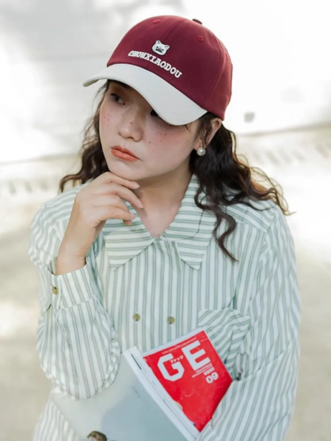 Chowxiaodou Embroidered Cap sold by Simple Retro product image thumbnail 3