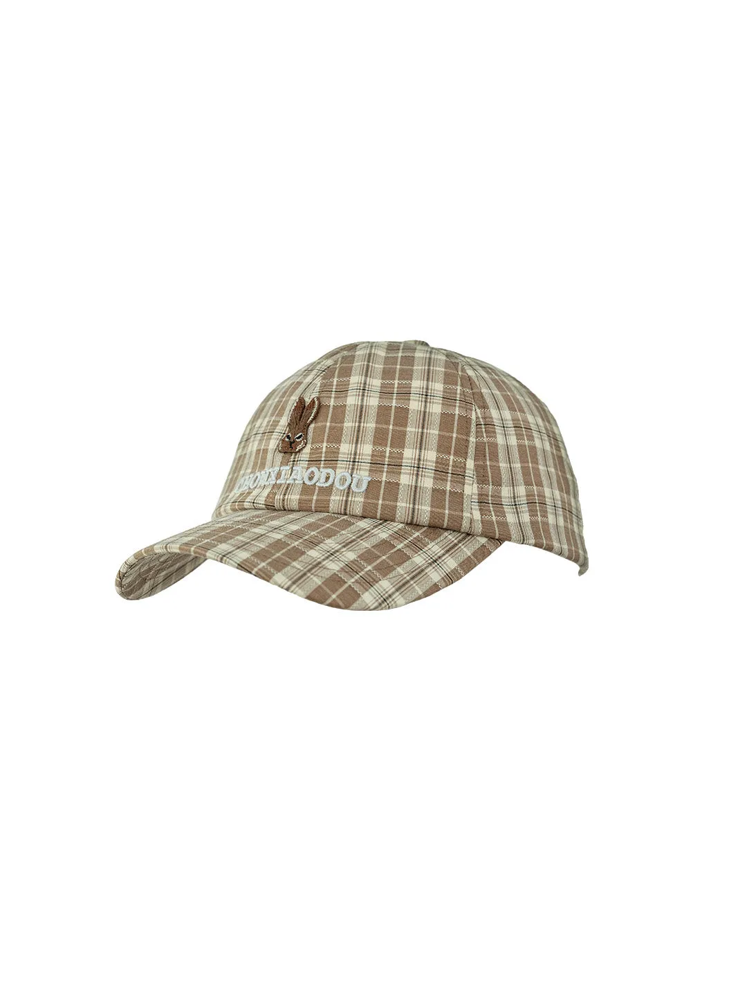 Chowxiaodou Embroidered Plaid Cap sold by Simple Retro product image thumbnail 2