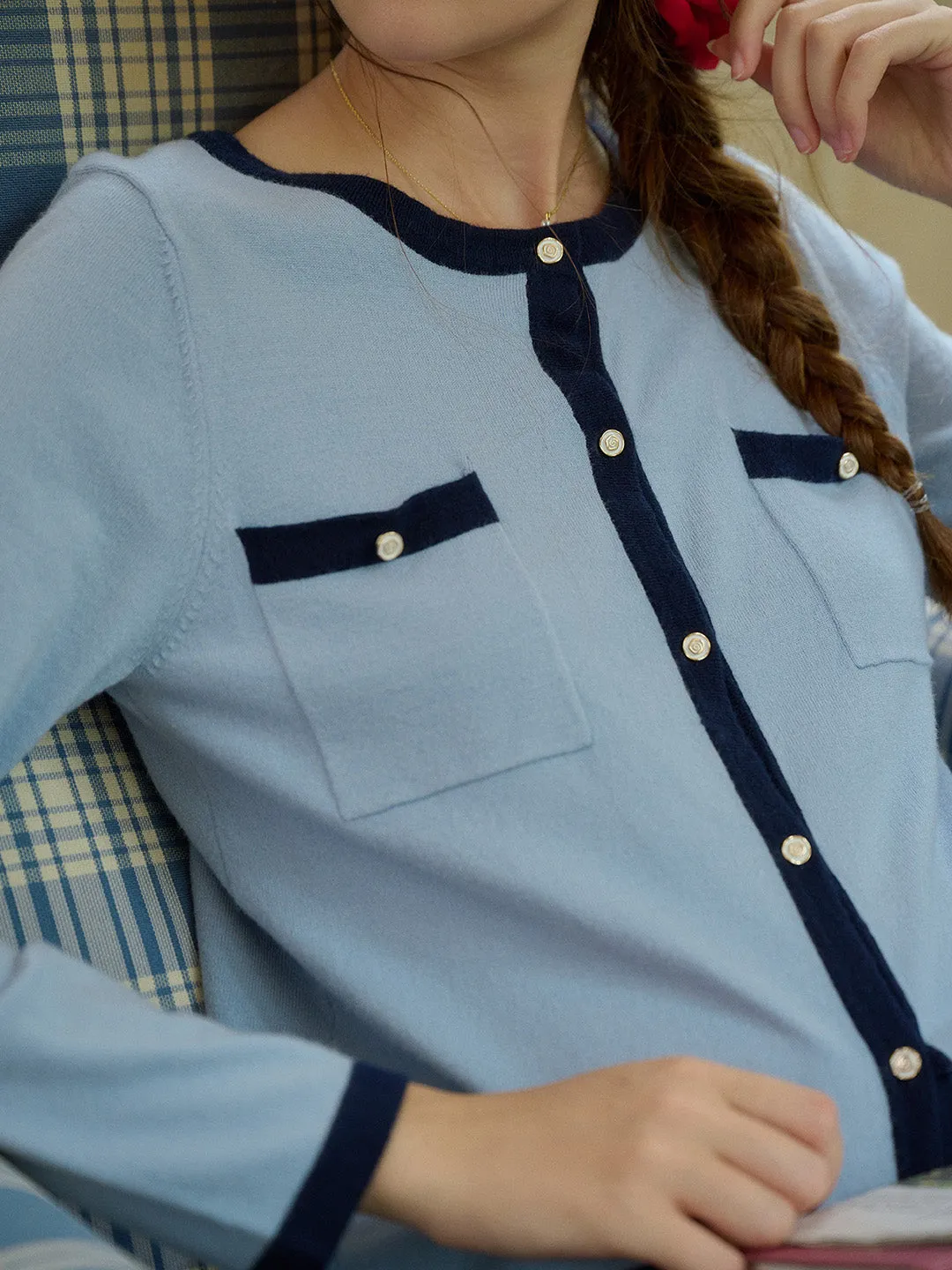 【Final Sale】Willa Round Neck Knitted Cardigan sold by Simple Retro product image thumbnail 2