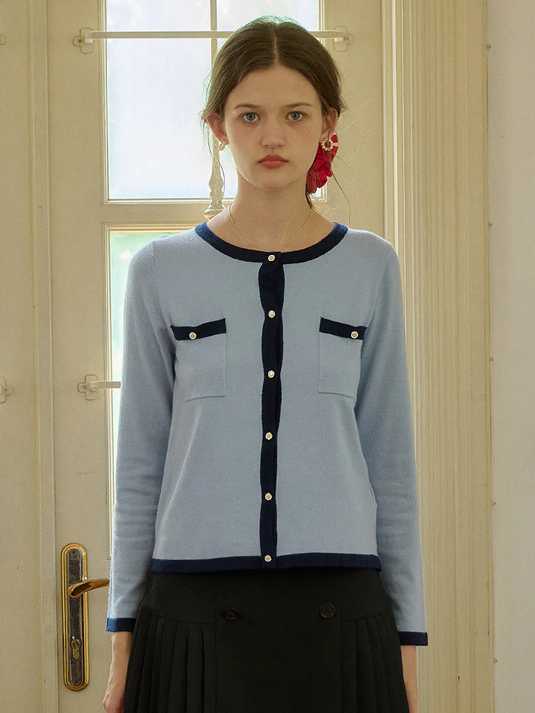 【Final Sale】Willa Round Neck Knitted Cardigan sold by Simple Retro product image thumbnail 4