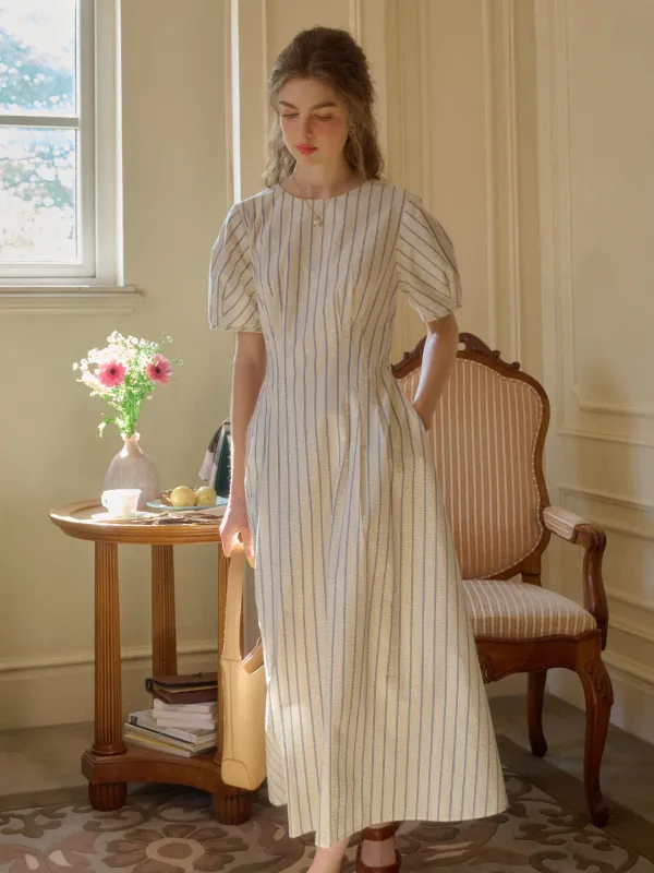 Aria Round Neck Puff Sleeve Dress sold by Simple Retro