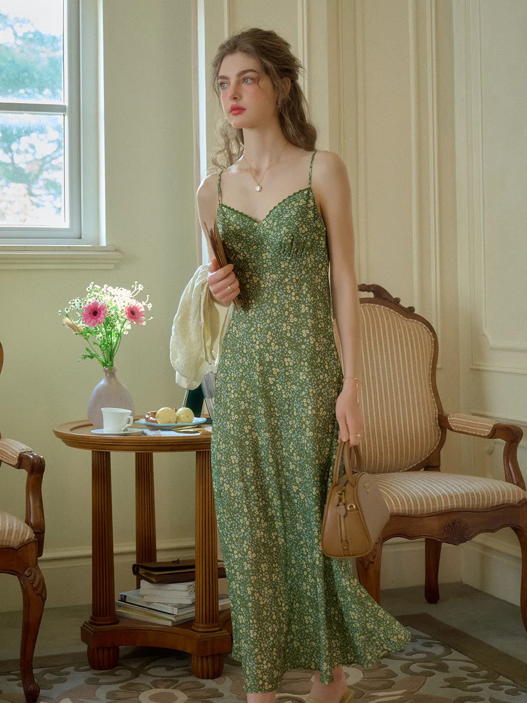 Sora V-Neck Floral Cami Dress sold by Simple Retro product image thumbnail 3