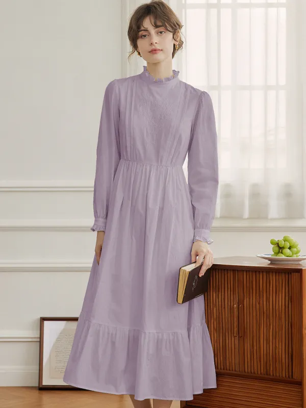 【Final Sale】Braelyn Simple Mockneck A-Line Cotton Dress sold by Simple Retro
