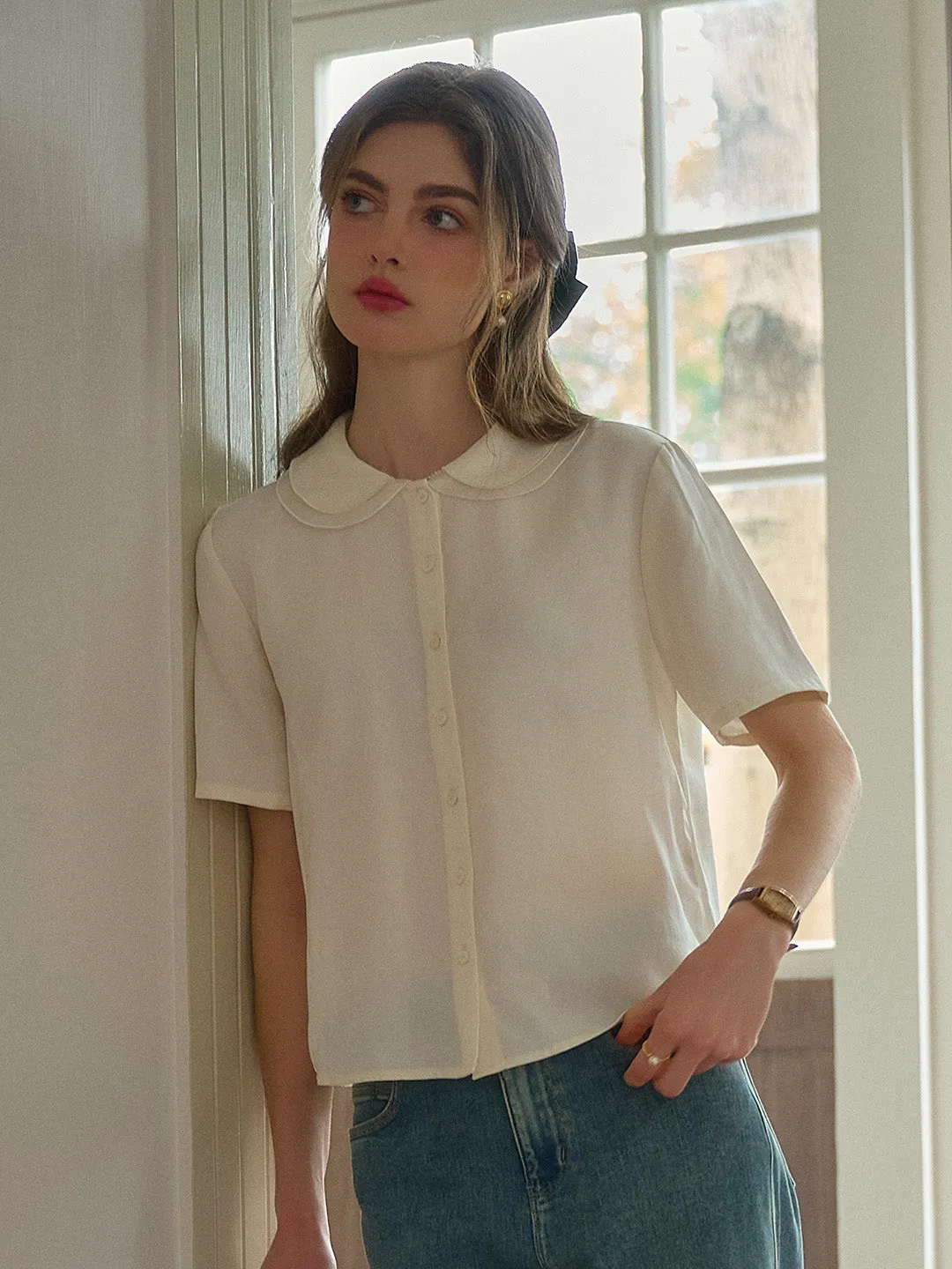 Delia Peter Pan Double Collar Blouse sold by Simple Retro product image thumbnail 4