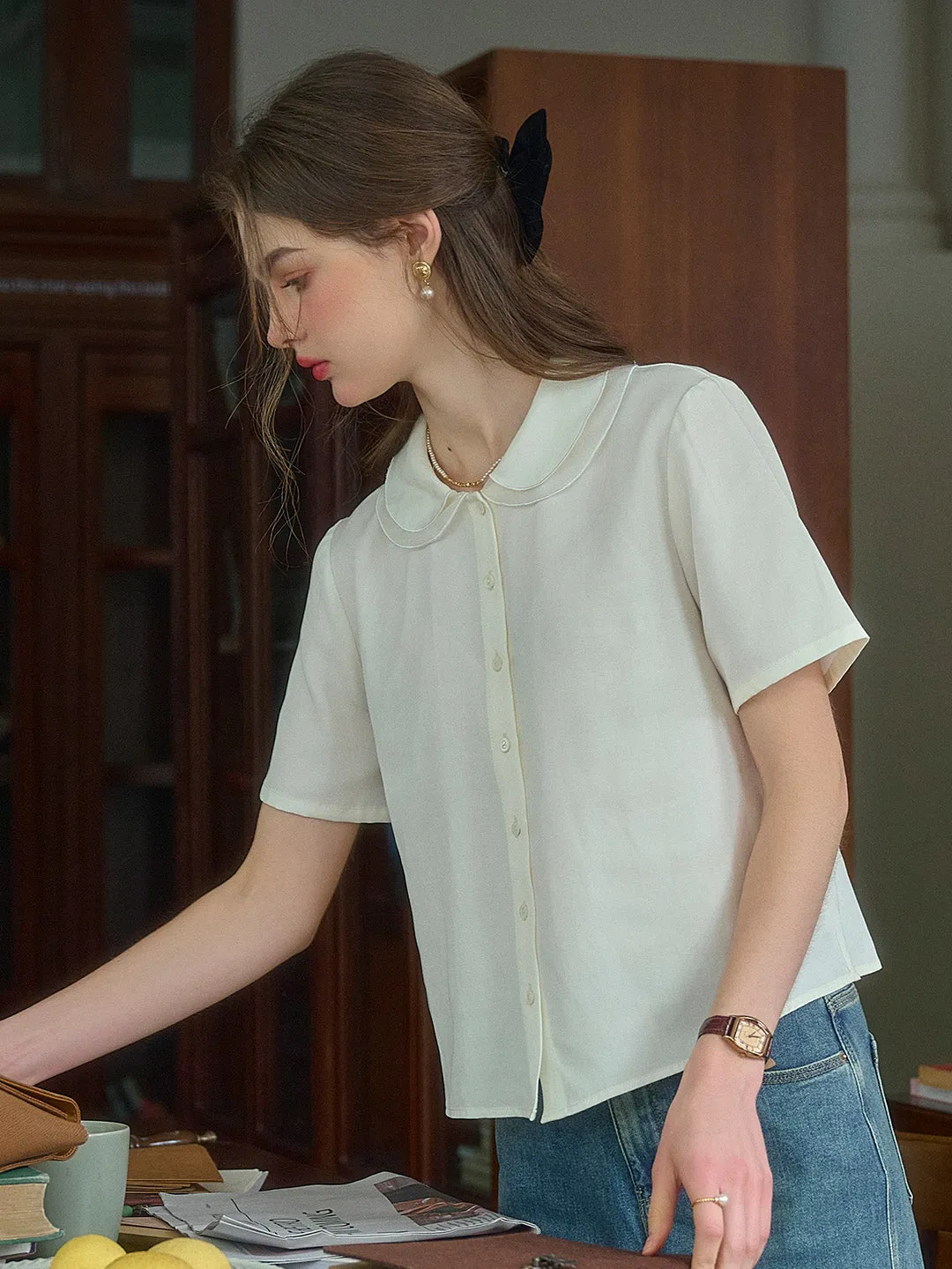 Delia Peter Pan Double Collar Blouse sold by Simple Retro