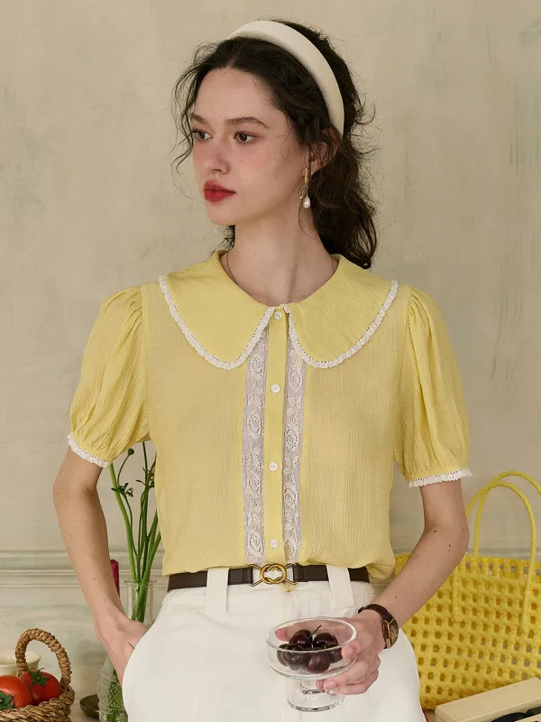 【Final Sale】Carmen Peter Pan Collar Blouse sold by Simple Retro