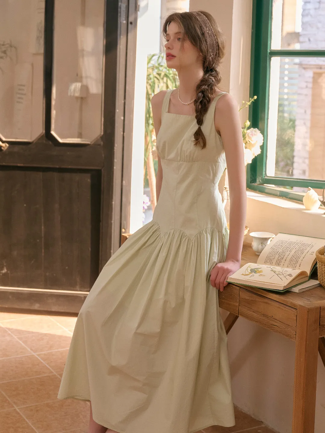 【Final Sale】Jemma Square Neck Patchwork Dress - Green sold by Simple Retro product image thumbnail 4