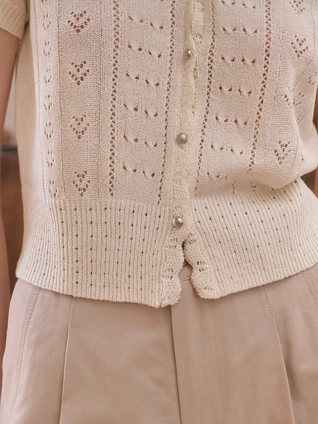 Harlow V-Neck Knit Cardigan sold by Simple Retro product image thumbnail 2