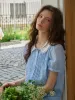 【Final Sale】Felicity Peter Pan Collar Dot Cotton Blouse sold by Simple Retro