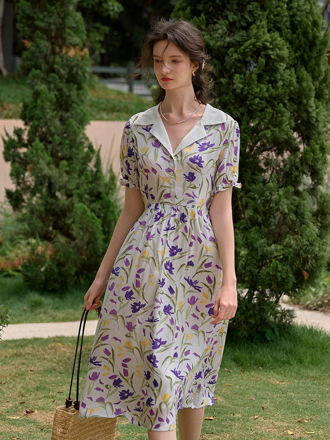 【Final Sale】Esmeralda V-Neck Ruffle Sleeve Dress sold by Simple Retro product image thumbnail 4