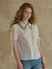 【Final Sale】Hazel Double Collar Floral 100% Cotton Blouse sold by Simple Retro
