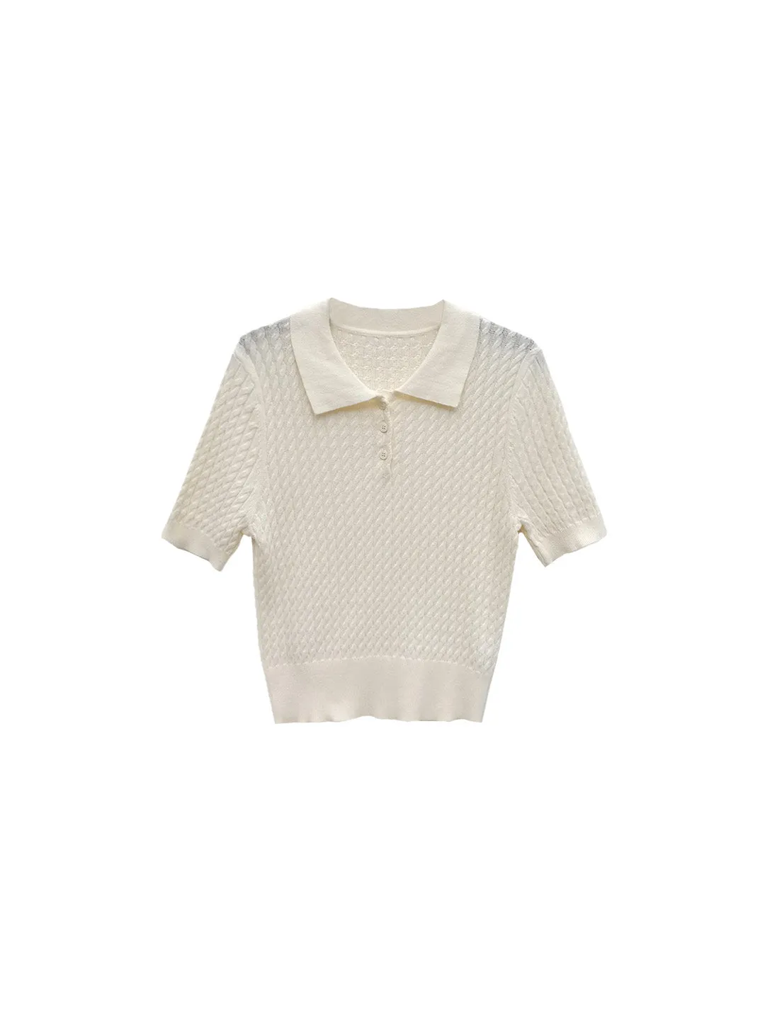 Mavis Round Neck Knit 100% Cotton Blouse sold by Simple Retro product image thumbnail 2