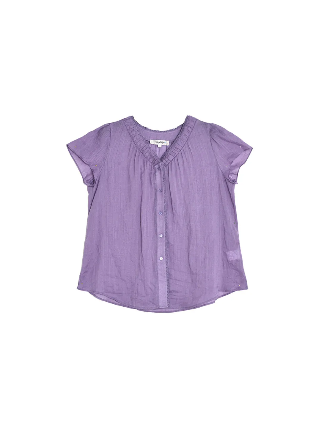 Angela V-Neck 100% Ramie Blouse sold by Simple Retro product image thumbnail 2