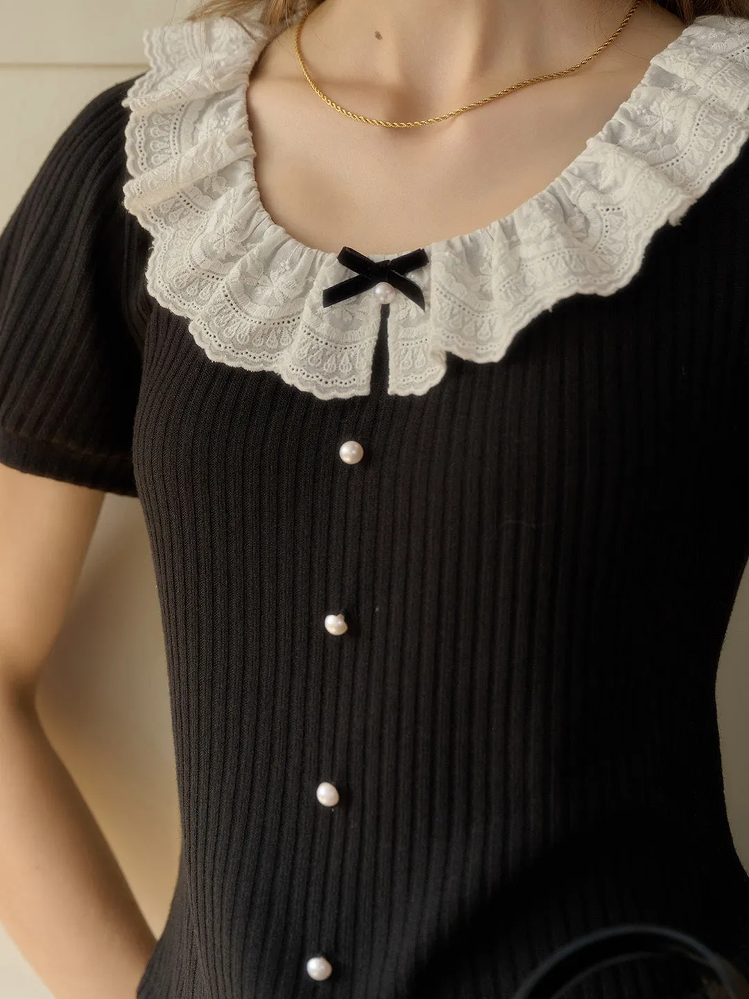 【Final Sale】Ella Peter Pan Collar Bow Blouse sold by Simple Retro product image thumbnail 2